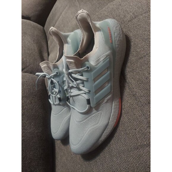 Adidas Ultra Boost 22 Grey Blue Men's Size 15 HO1170 Tennis Light Blue Running - Picture 4 of 10
